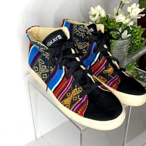 Iskay Woven High Top Inca Tapestry Sneakers Eco-Friendly Men's 8 - Picture 6 of 13